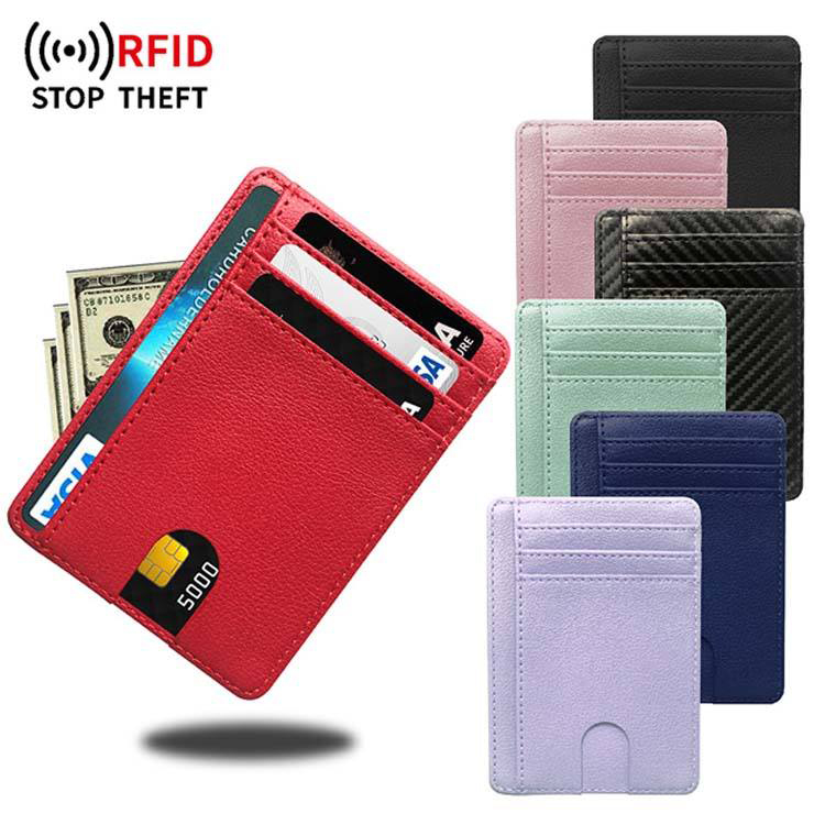 Suport pentru carduri de credit RFID ultrasubțire din piele