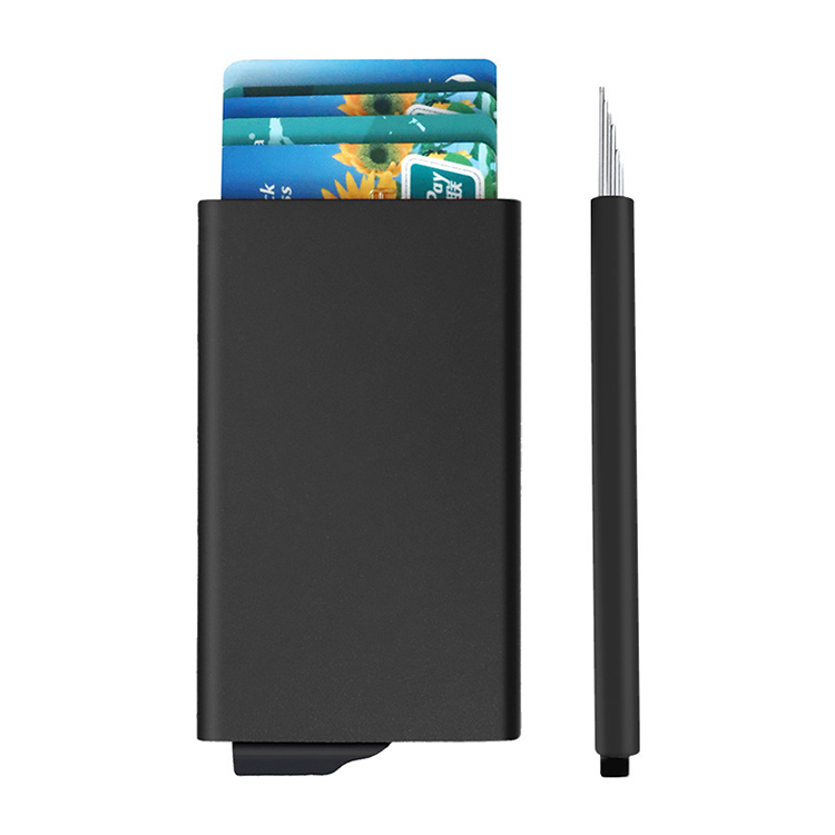 Portofel de tip pop-up cu card de credit RFID din metal