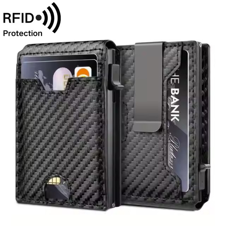 Bifold-RFID-Geldb&ouml;rse aus Leder mit Geldklammer
