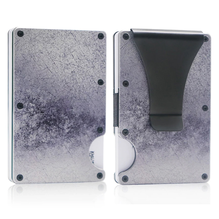 Holdbar Stonewash Titanium RFID pung med klips