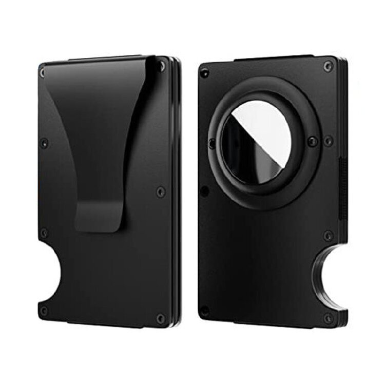 Slank RFID-pung i titan med AirTag Cash Clip